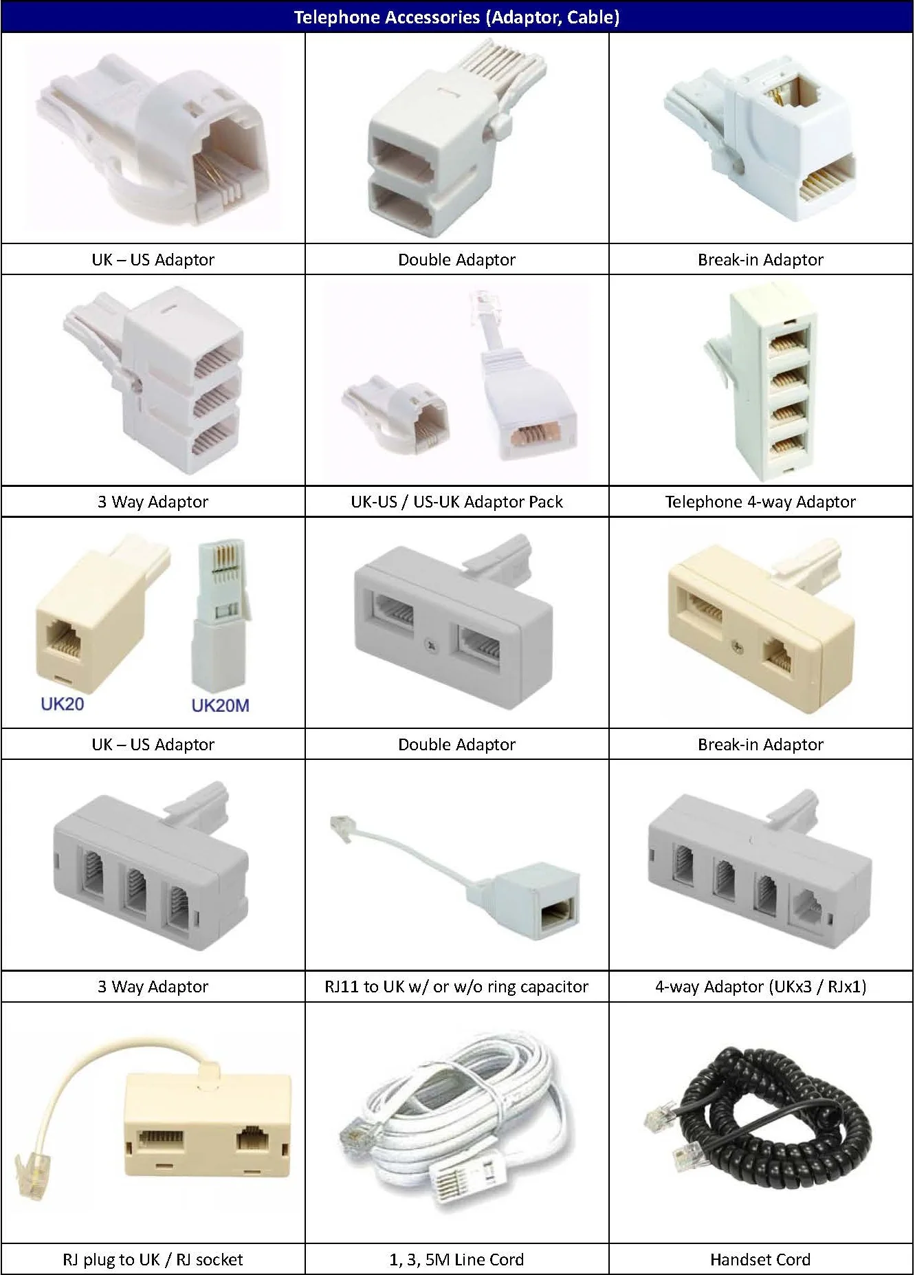 UK Telephone Telephone Line Extension Lead Cable Socket