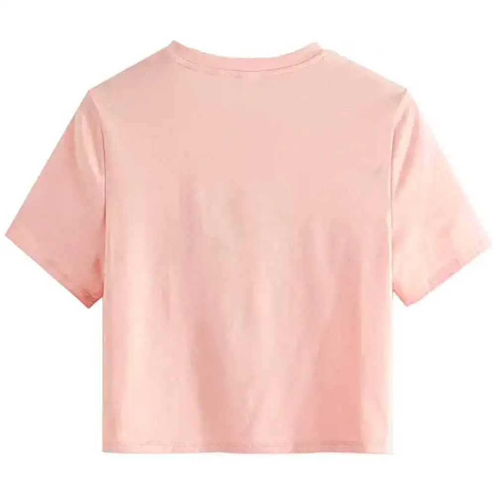 Wholesale Price Women Front Printed Oversized Crop Top t-Shirt 100% Cotton Crop Top For Women
