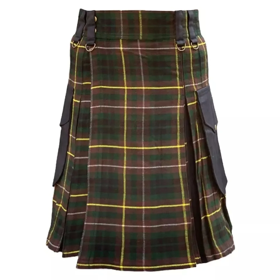 New Design 8 Yard Scottish Black Kilt 100% Wool Tartan Kilt