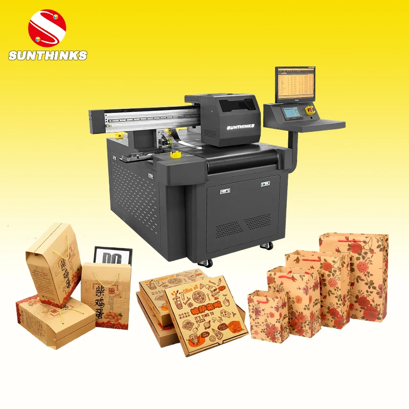 Sunthinks 12 Inch SC300 Mini Digital Single Pass Inkjet Printer Machine For Paper Bads Cups Corrugated Cardboard Box Printing