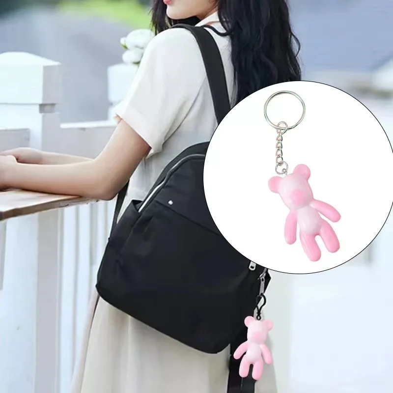 Teddy Bear Keychain Crystal Epoxy Resin Mold Keychain Resin Mold Pendant Silicone Mould Diy Crafts Jewelry Necklace Casting Tool