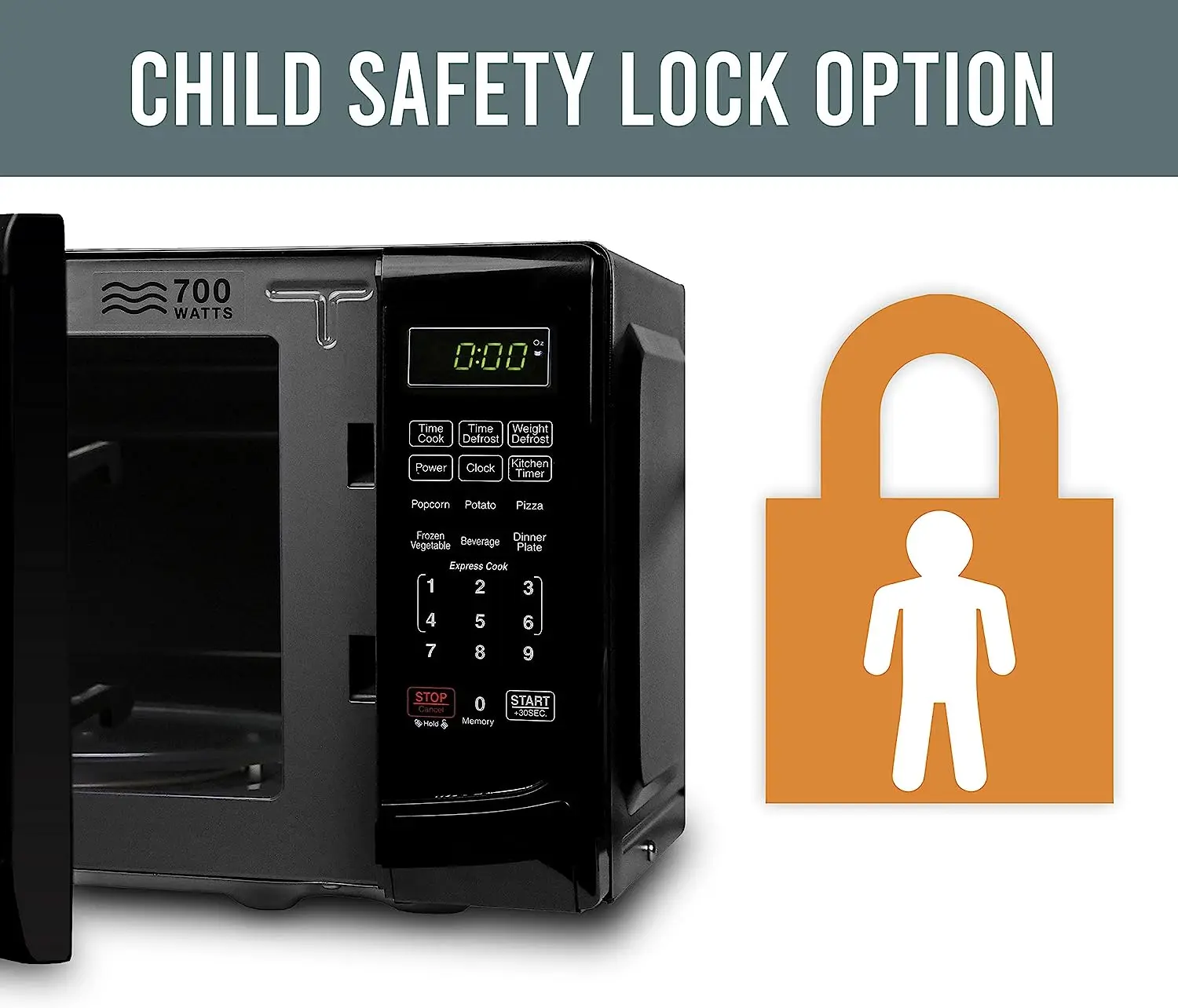 Farberware Countertop Microwave 700 Watts, 0.7 cu ft - Microwave Oven With LED Lighting and Child Lock