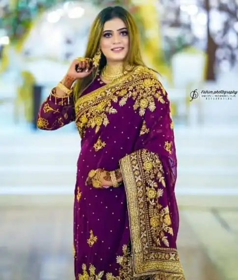 Indian/Pakistani Embroidered Chiffon Zari Work Saree Hot Selling Product 2022