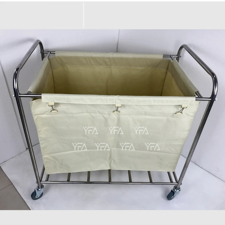 Housekeeping Serving Trolley Hotel Linen Cart Laundry Clothes Rack Cleaning Linen Trolley With 4Inch Wheels Laundry Cart