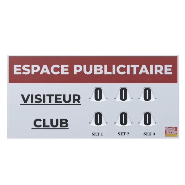 Large 120 x 60 cm Manual Scoreboard Double Sided for Tennis Padel Handball Durable for Indoor and Outdoor Sports Courts