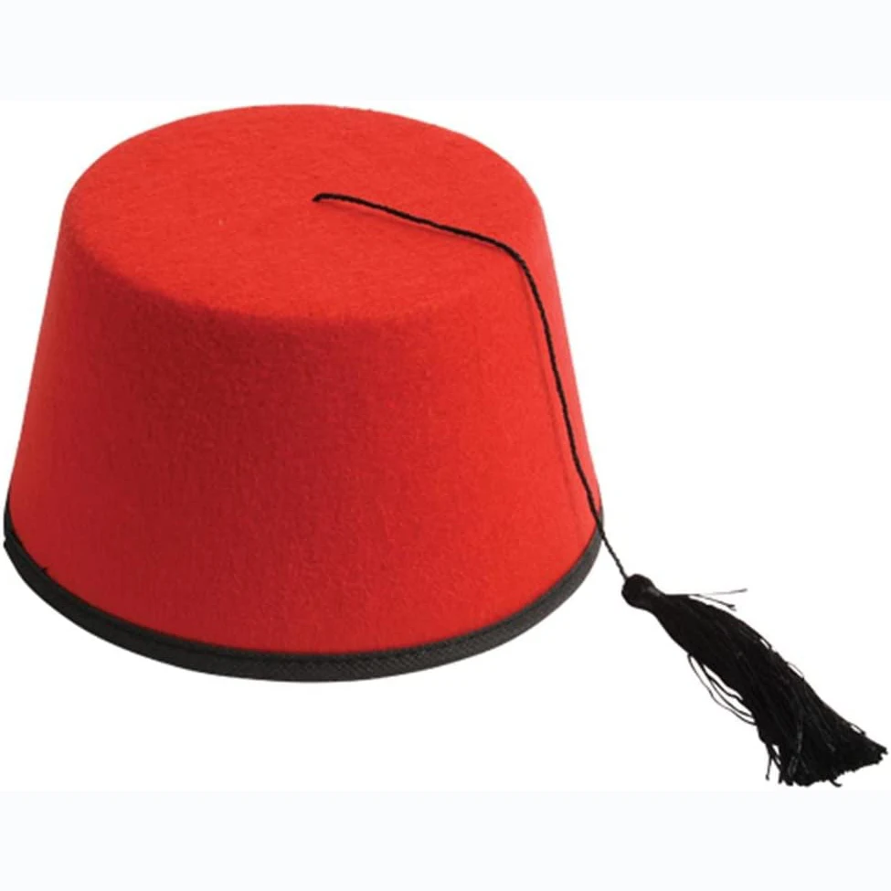 Felt Red Fez Hat Gold Tassel Shriner Turkish Casablanca Moroccan Hat Adult Costume Customize Wholesale
