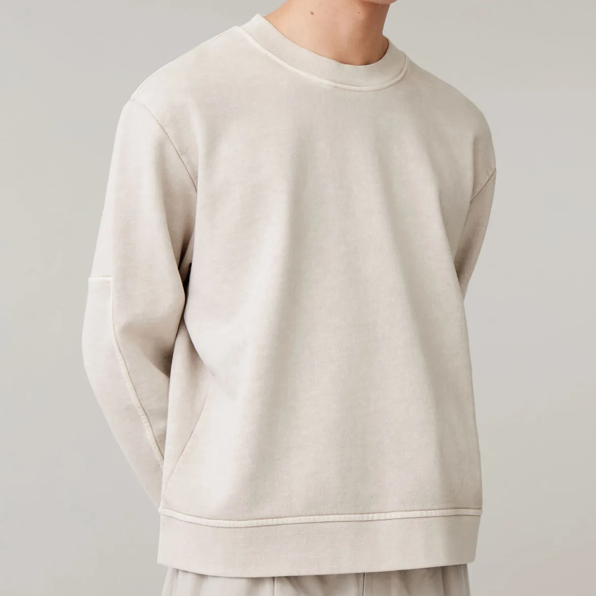 2022 Top Quality Factory Wholesale French Terry Blank Crewneck Sweatshirt Men 100% Cotton Plain Pink Sweatshirt