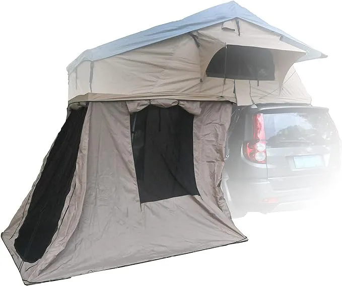 car roof tent camping with floor cloths and side window car roof tent box