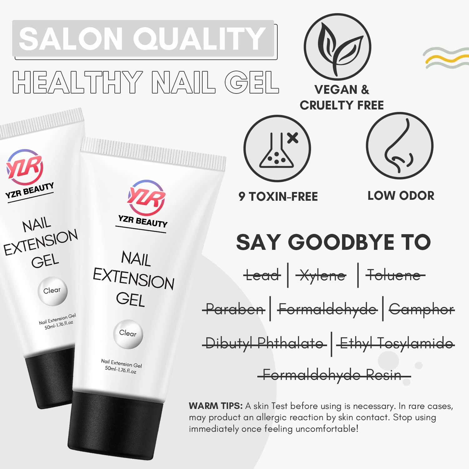 YZR Beauty Nail Extension Gel 50ml Transparent Jelly Clear Building Nail Poly Gel