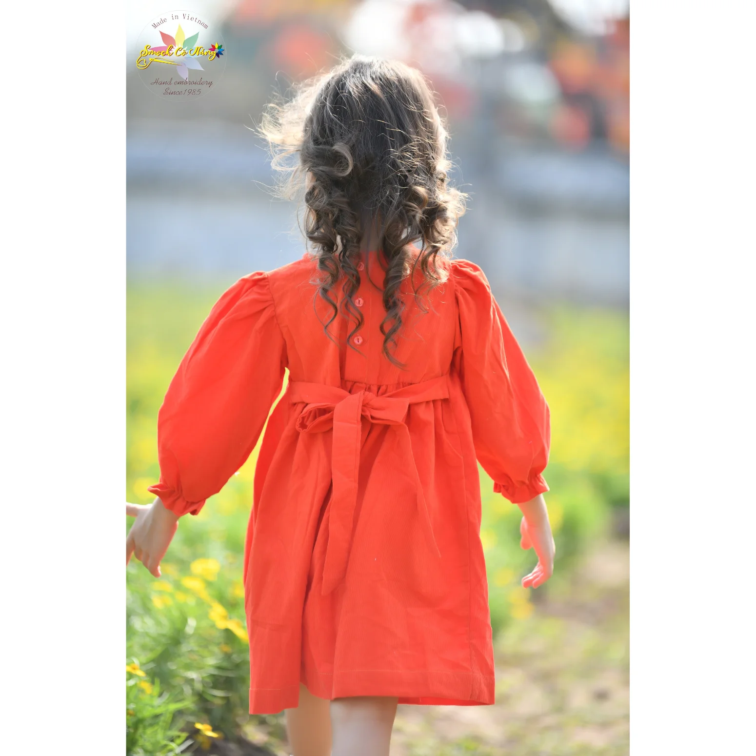 Wholesale From Vietnam Smock Christmas Dresses For Kids Little Girls Sleeves Party High Quality Comfortable Clothes Baby Girl