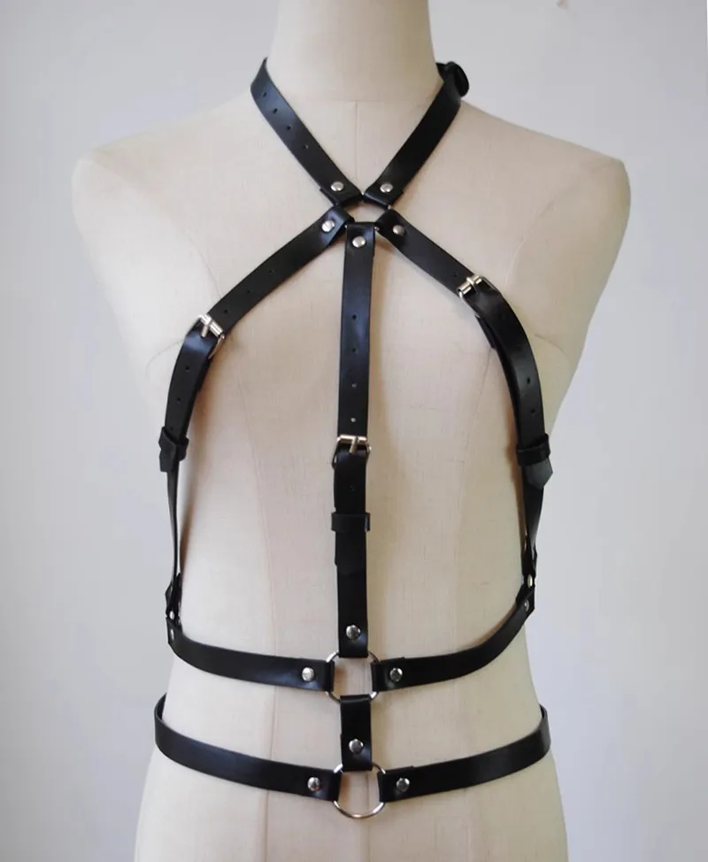 Women Sexy Body Harness Belt Bdsm Bondage Lingerie Garter Belt Leather Lingerie Leg Harness Punk Gothic Fetish Clothing
