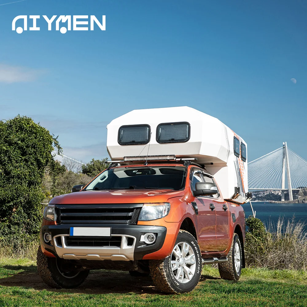 Popup Mini Unimog RV слайд из легкого композитного пласта Ram 1500 короткой кабины над пикапом