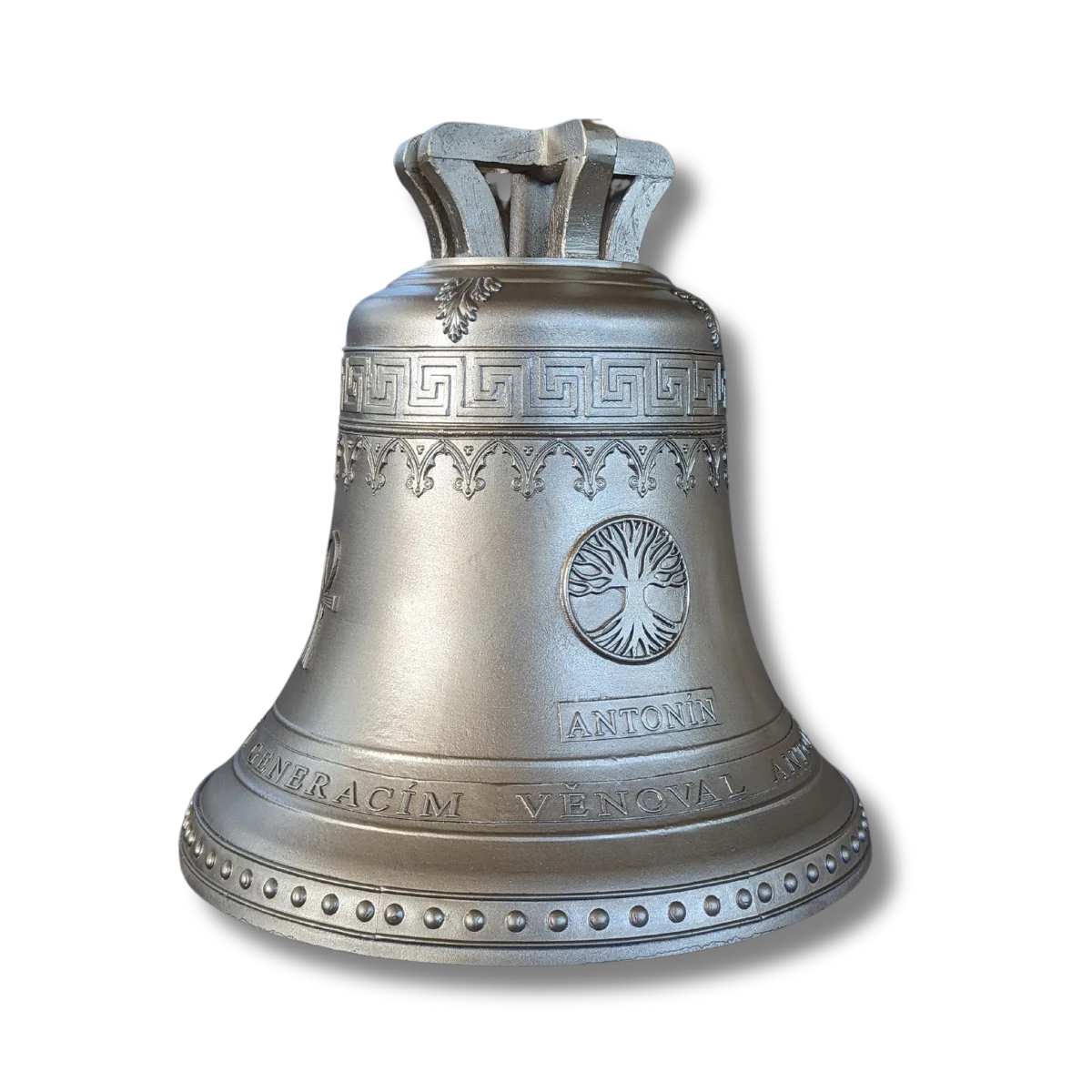 Italian Bronze Bell Custom Decorated Outdoor Sculpture 120kg 35cm Diameter 1ft Model with Custom Logo