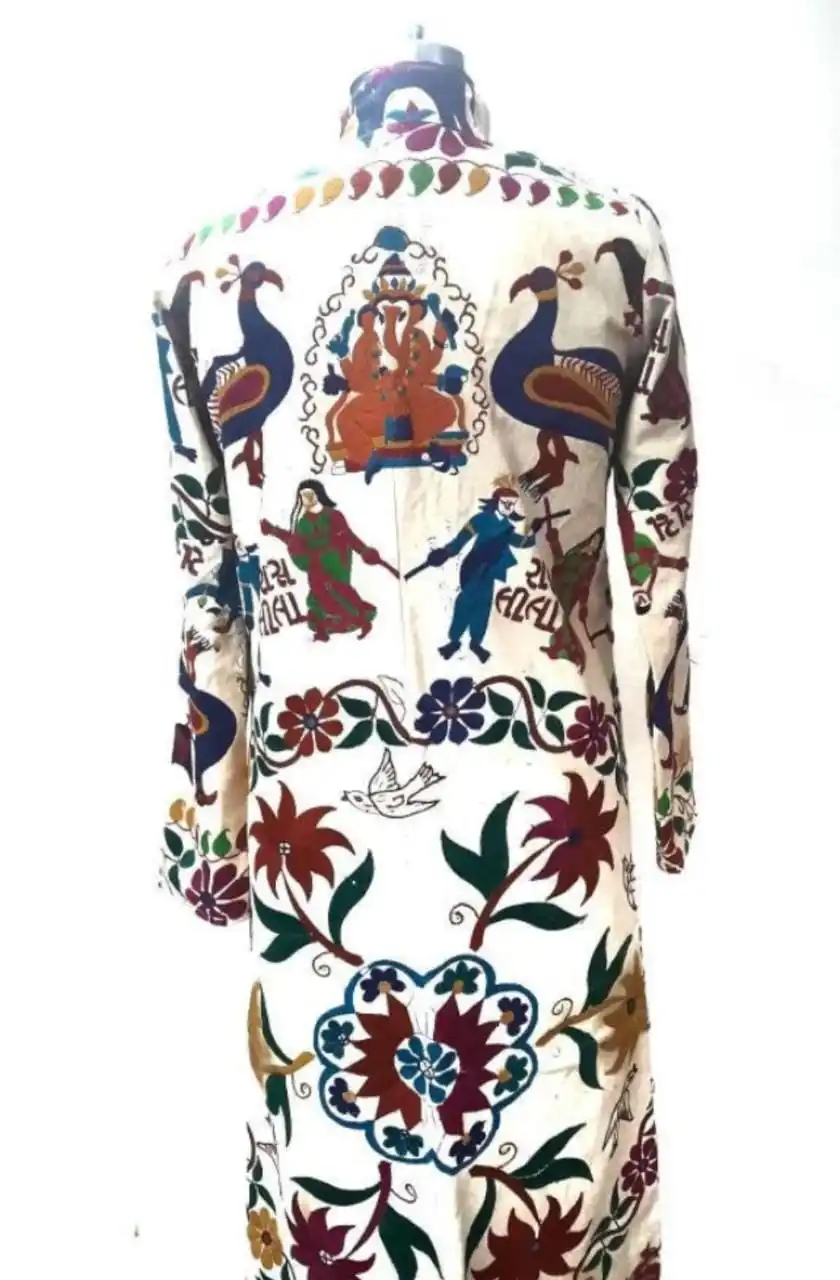 2022 Vintage Long Coat  With Fully Hand Beaded  Boho Jacket For Women