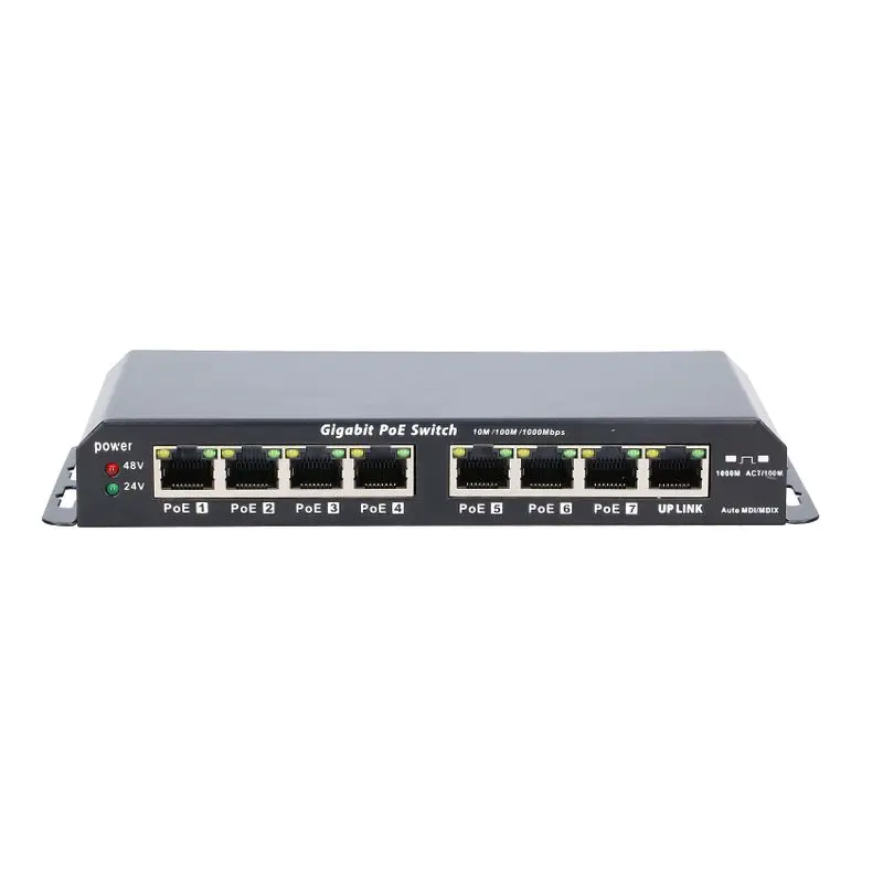 Экстравалайзер KRATOS GIGABIT POE 8-7 портов 24 В/48 в 60 Вт с адаптером питания 24 в 2,5 А POWER over Ethernet