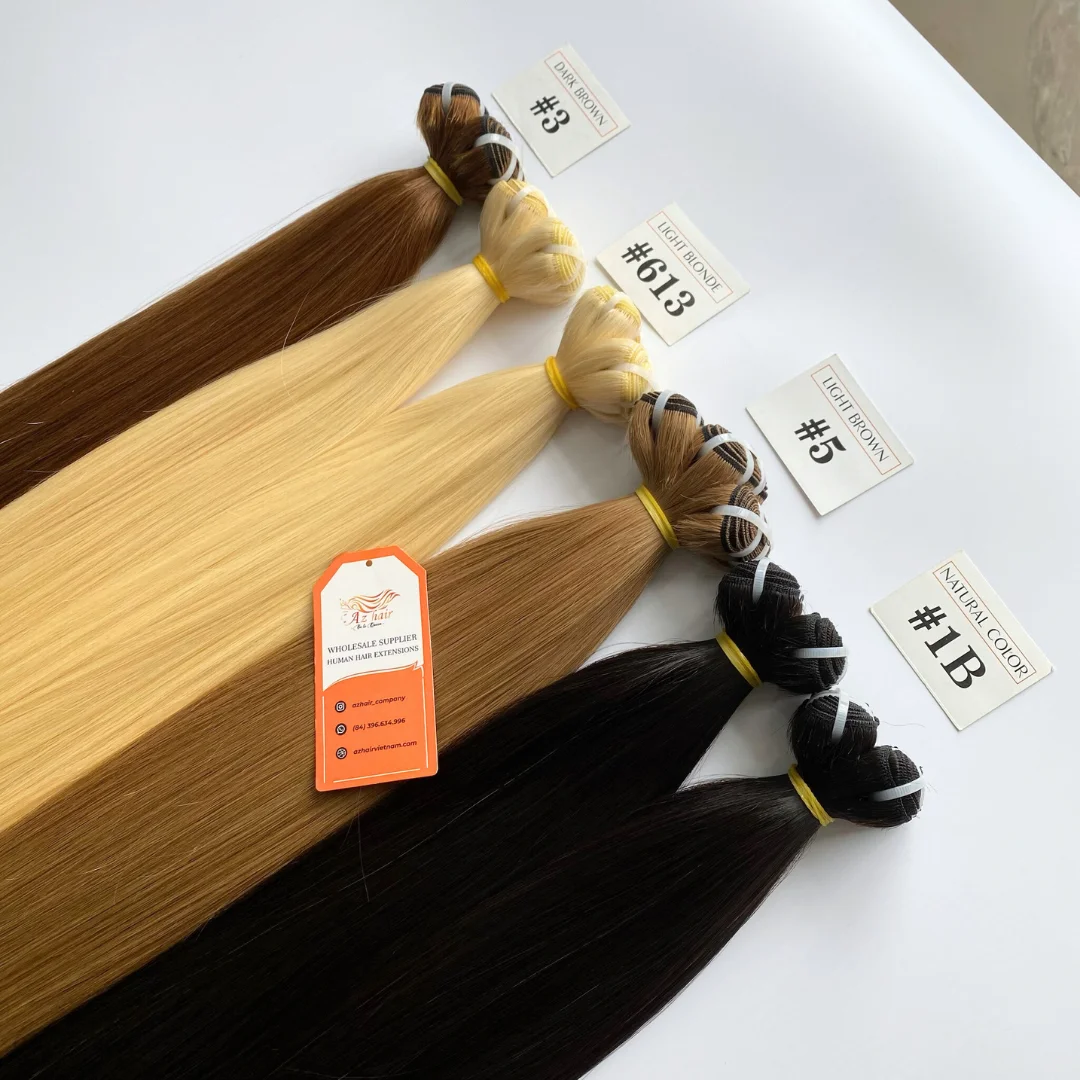 Natural Straight Weft Hair 100 Percent Vietnamese Human Hair Raw Virgin Human Hair Extensions, Wholesale Price From Factory