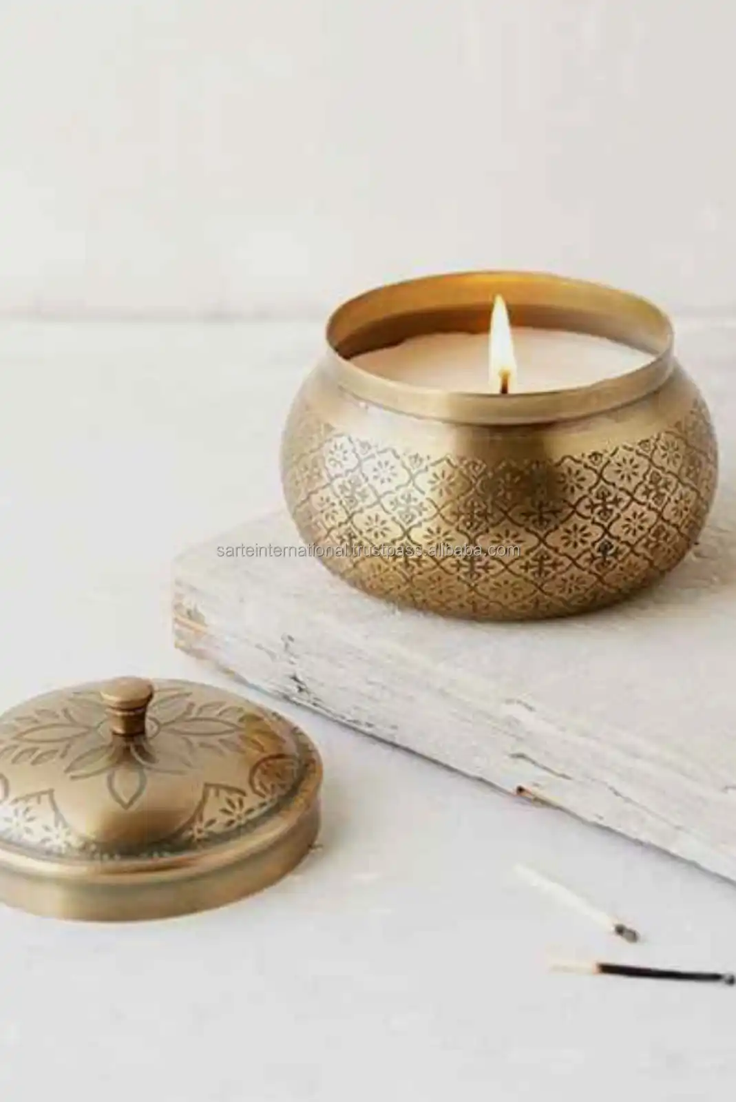 Customizable White Brass Metal Candle Bowl Decorative Candlestick Holders for Weddings Holidays Home Decoration Handmade