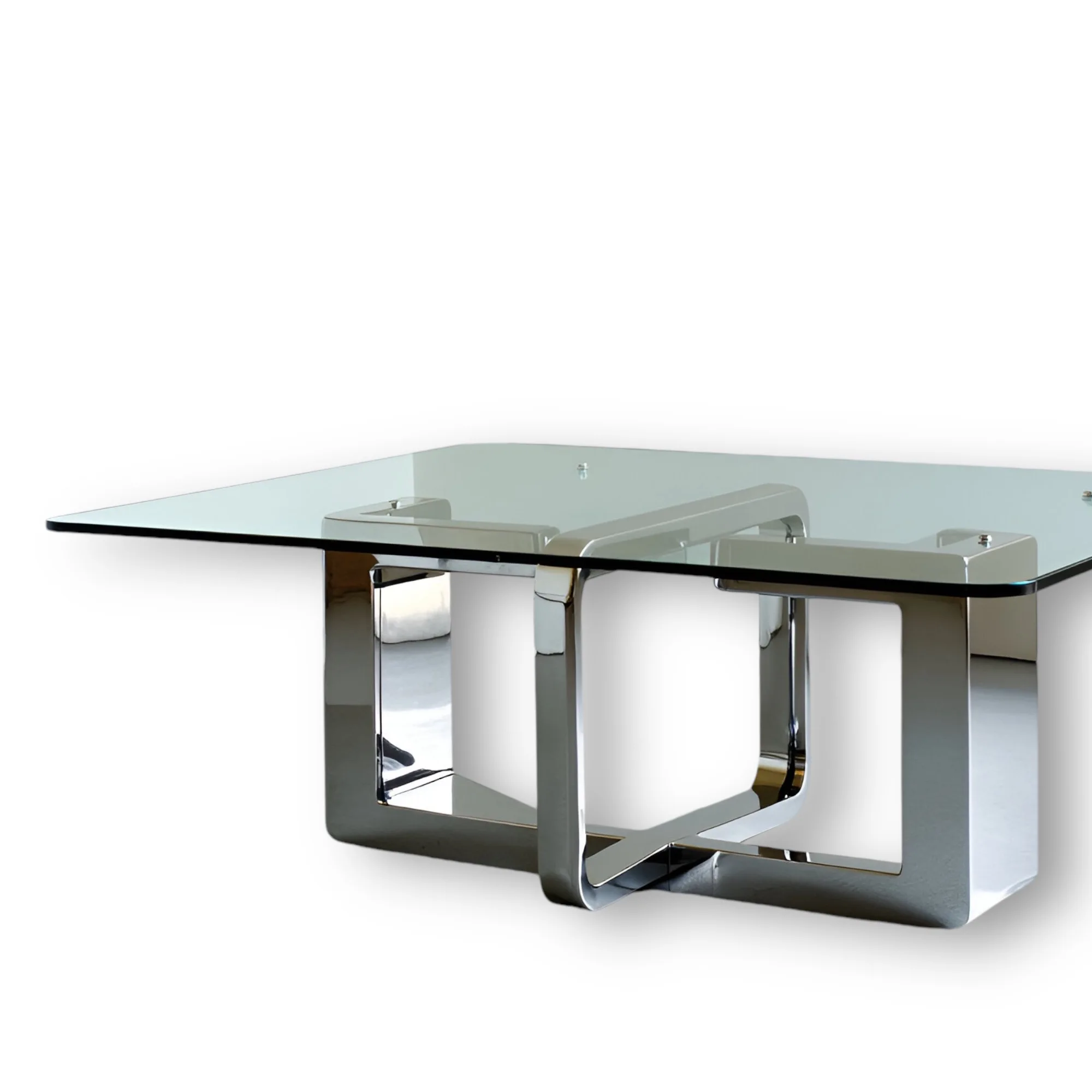 Glass Top Table with Mermaid Frame Glass Top Modern Affordable cheap Metal Furniture Modern Looks Trendy Design