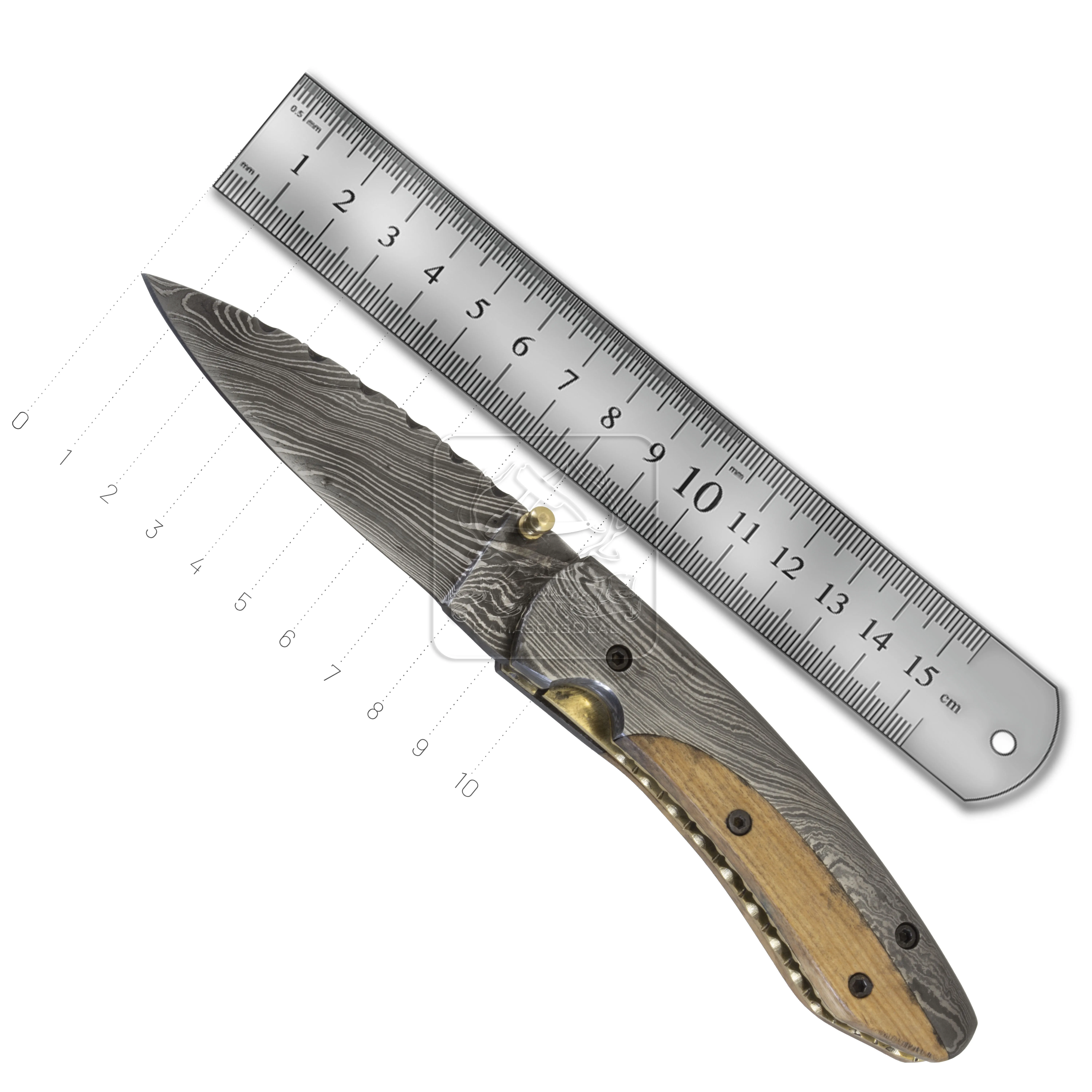 DD-FK-697 Outdoor Survival Folding Knife Multi-Tool Bushcraft Camping with Olive Wood Pocket EDC for Hunting Damascus Steel