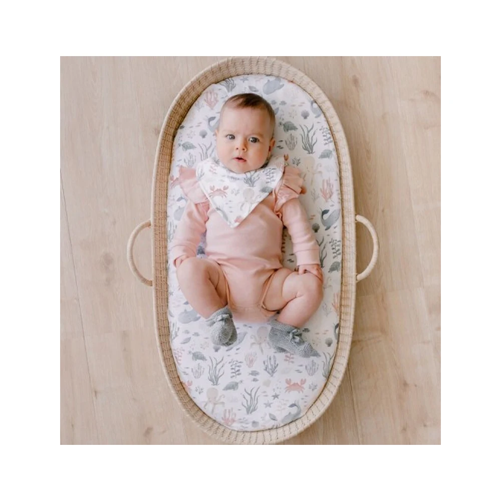 High Quality Fabric Bassinet Sheet Organic Cotton Super Soft Bassinet Sheet For Baby From Indian Manufacture