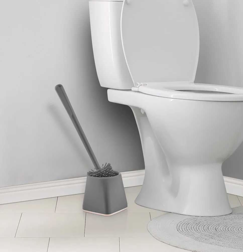 High Quality Silicone Toilet Brush Grey Fast Drying Cheap Bathroom WC Toilet Cleaning Brush New Design Best Price