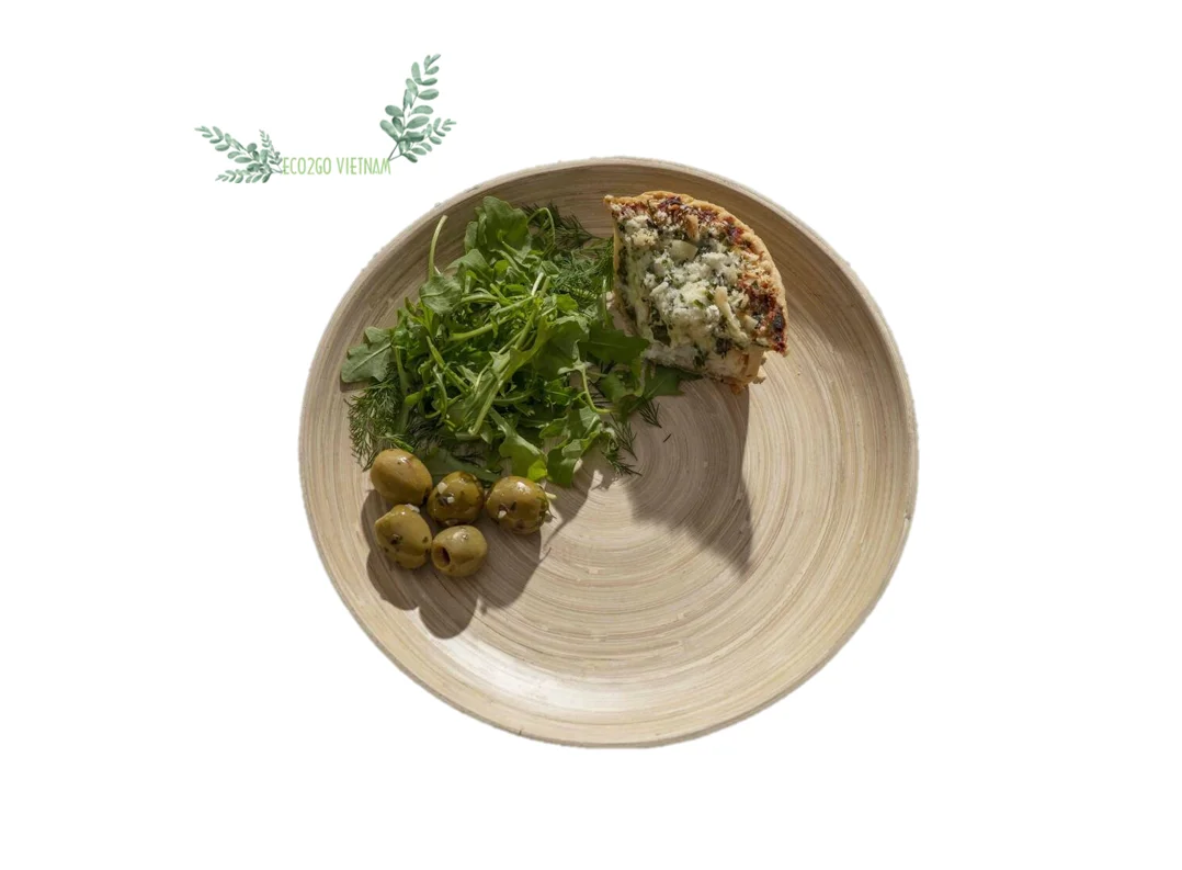 New Simple Style Eco-Friendly Bamboo Fiber Plate/ Natural Bamboo Plate Fruit Rice Salad Food Bowl