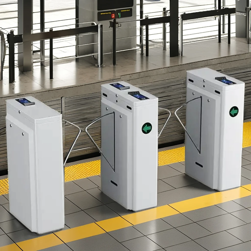 ACS AUTO Security Office Building Entrance Access Control System RFID Reader & QR Code Flap Turnstile Gate for Gym