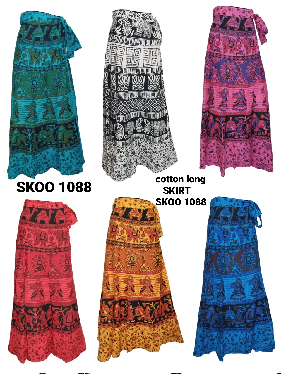 Cotton Jaipuri Printed Small Skirt Stylish Ladies Wear Cotton Printed Colorful Beach Skirt Summer Simple Wear For Ladies