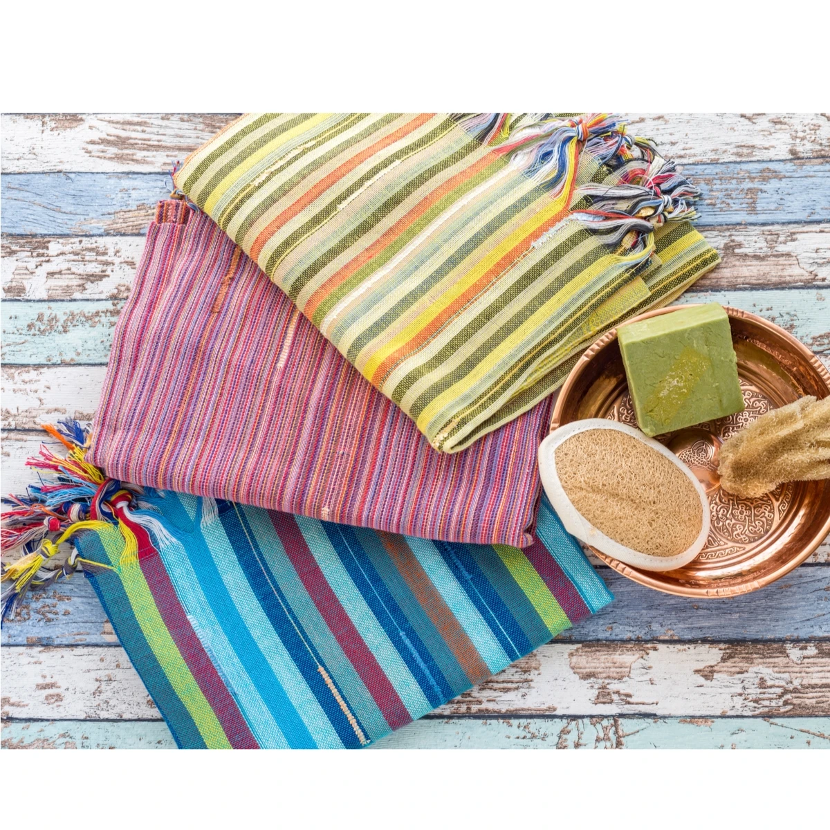 100% Cotton Turkish Hammam Kikoy Towels For Spa Thick Kikoy Towels Cotton Beach Towel Wholesale in India.