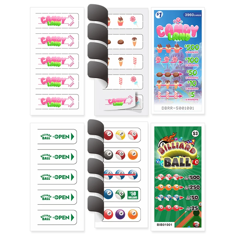 Rip Off Awards Game Card Manufacturer pull tabs gambling tickets and board paper printing services custom tickets pull tab