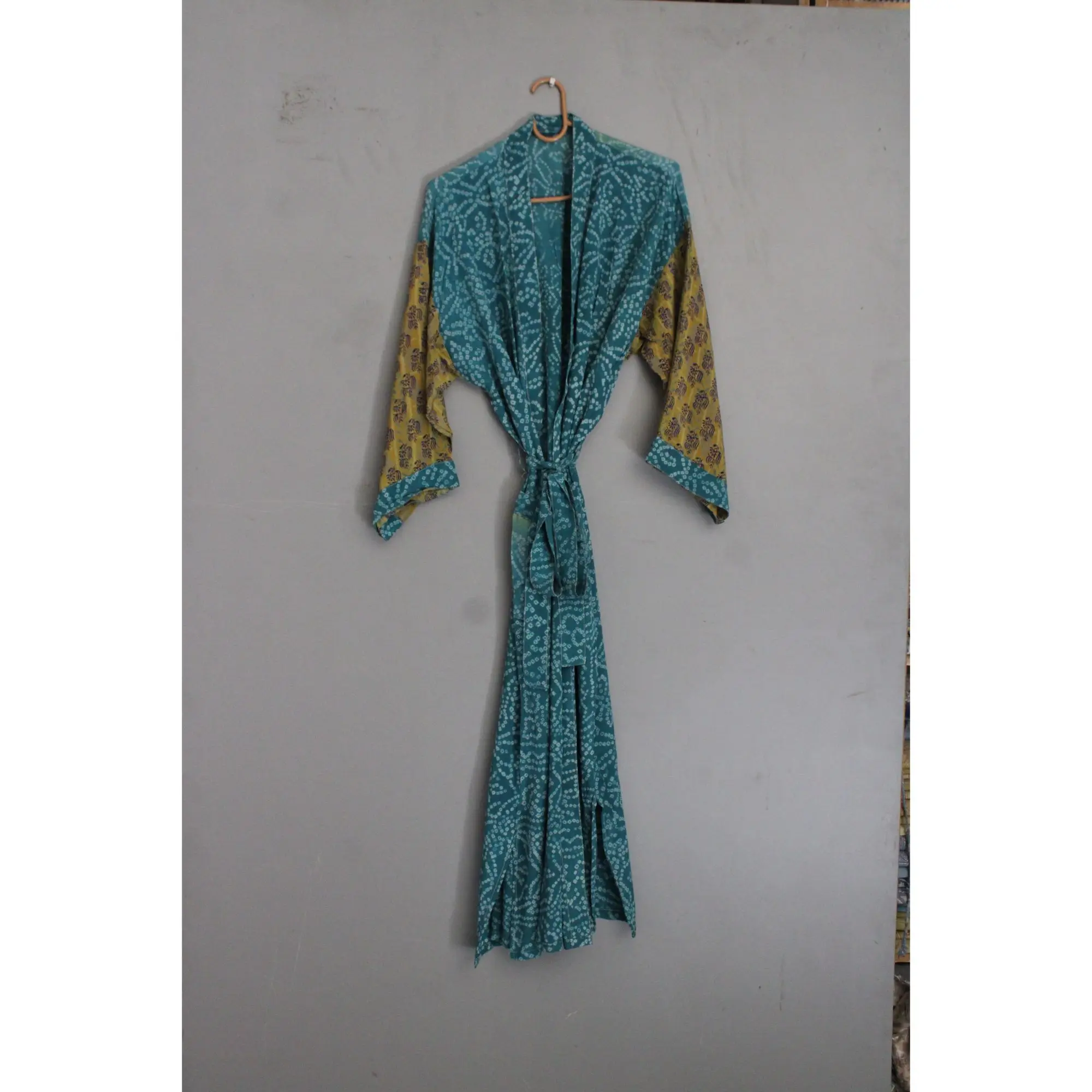 Printed Luxury Silk House Robe Unisex Kimono Boho Kimono For Woman Silk Beach Dress