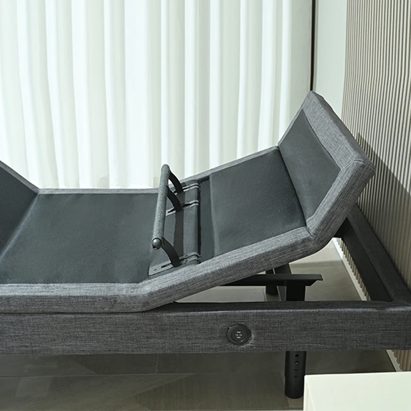 Head Tilt Lumbar Support Four Okin Motor System Wireless Remote Control Electric Adjustable Bed Base