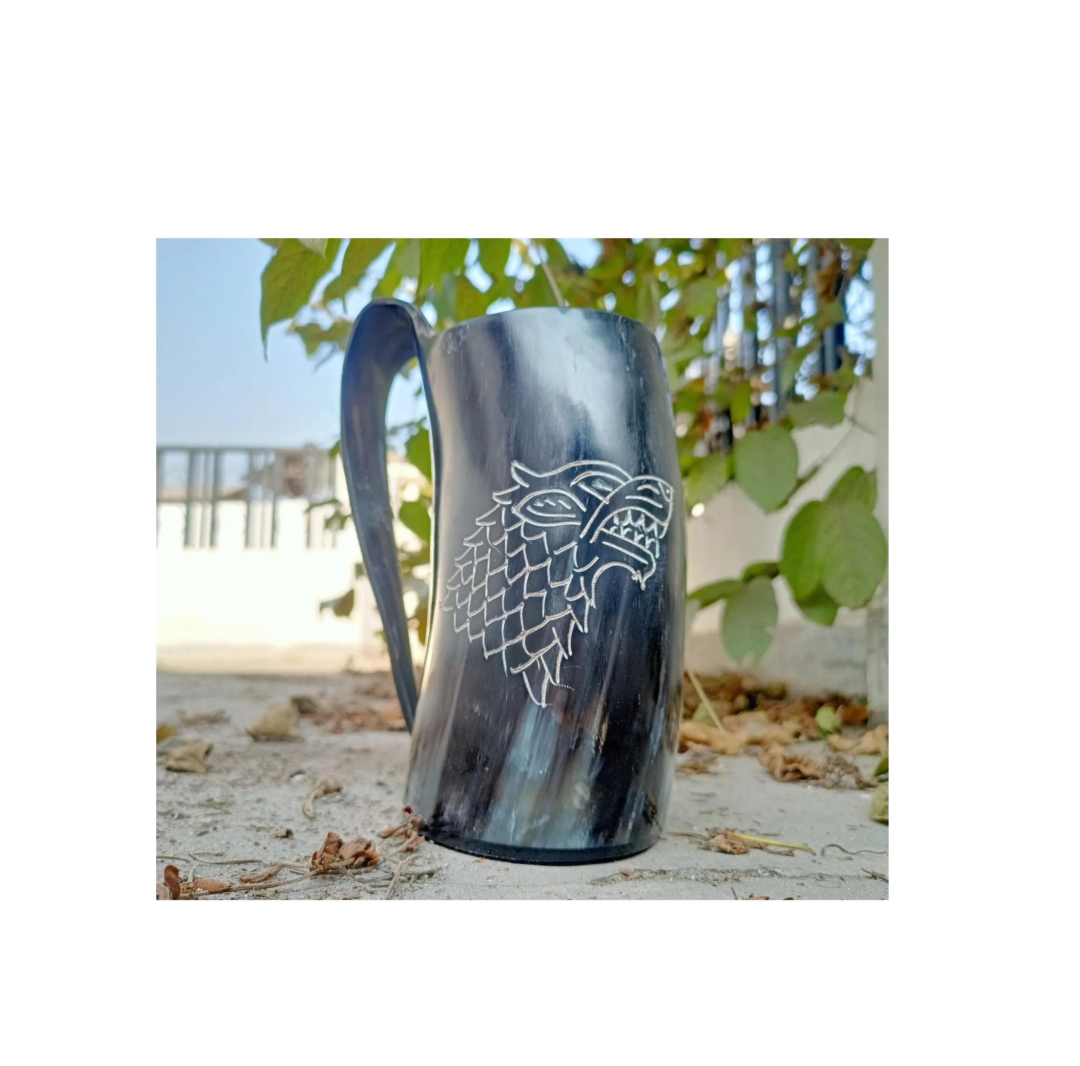 Handmade Manufacturer Viking Drinking Horn Mug Highly Finishing Custom Size Buffalo Horn Mug Handmade Product For Good Sale