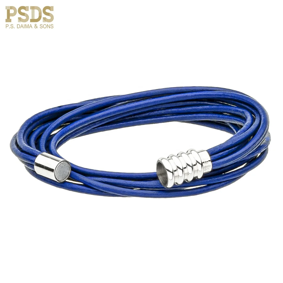 High Quality Stainless Steel Round Leather Bracelet in Best Price By PSDS