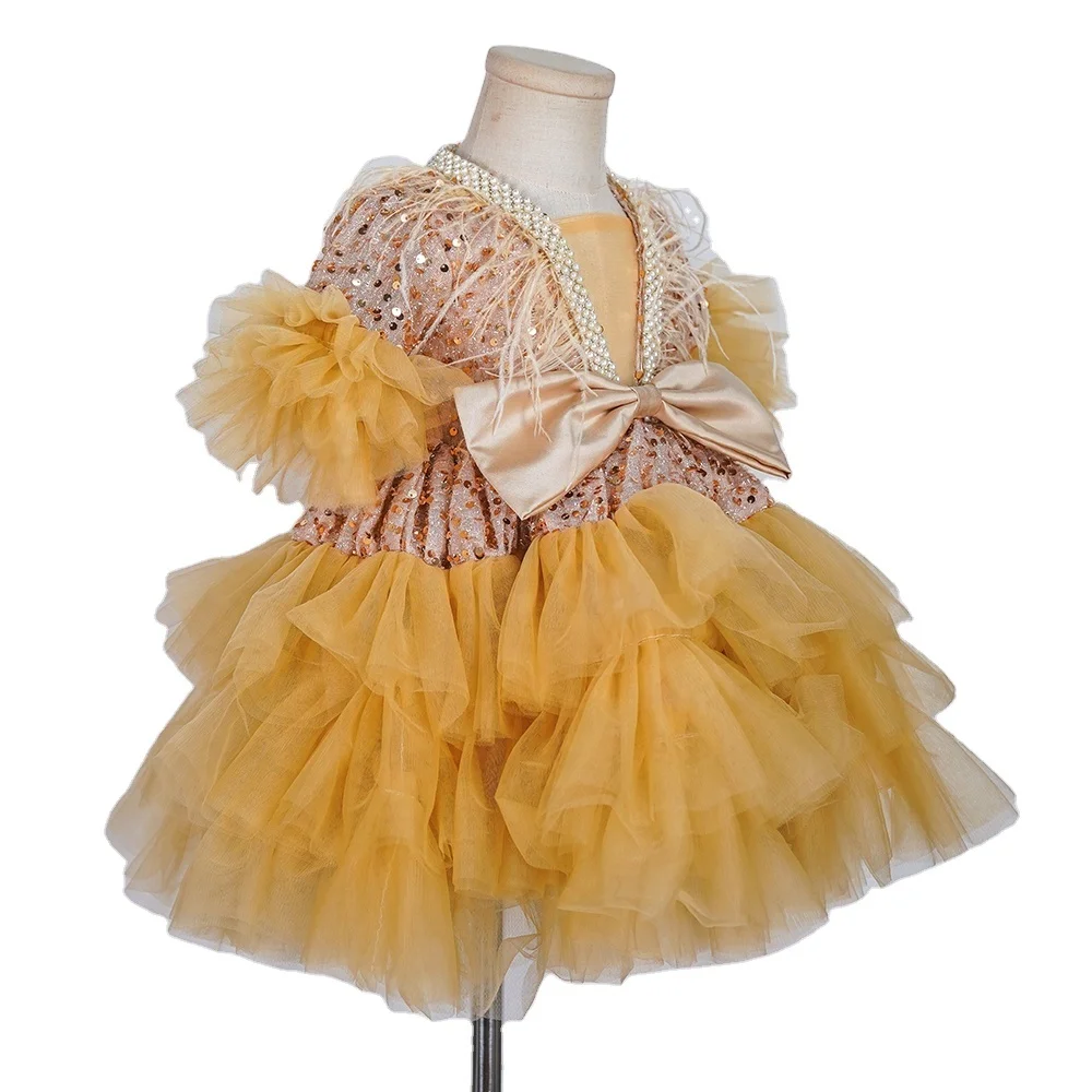 Baby Red Embroidery Party Frock Short Flower Girl Dresses For Girls Age 15