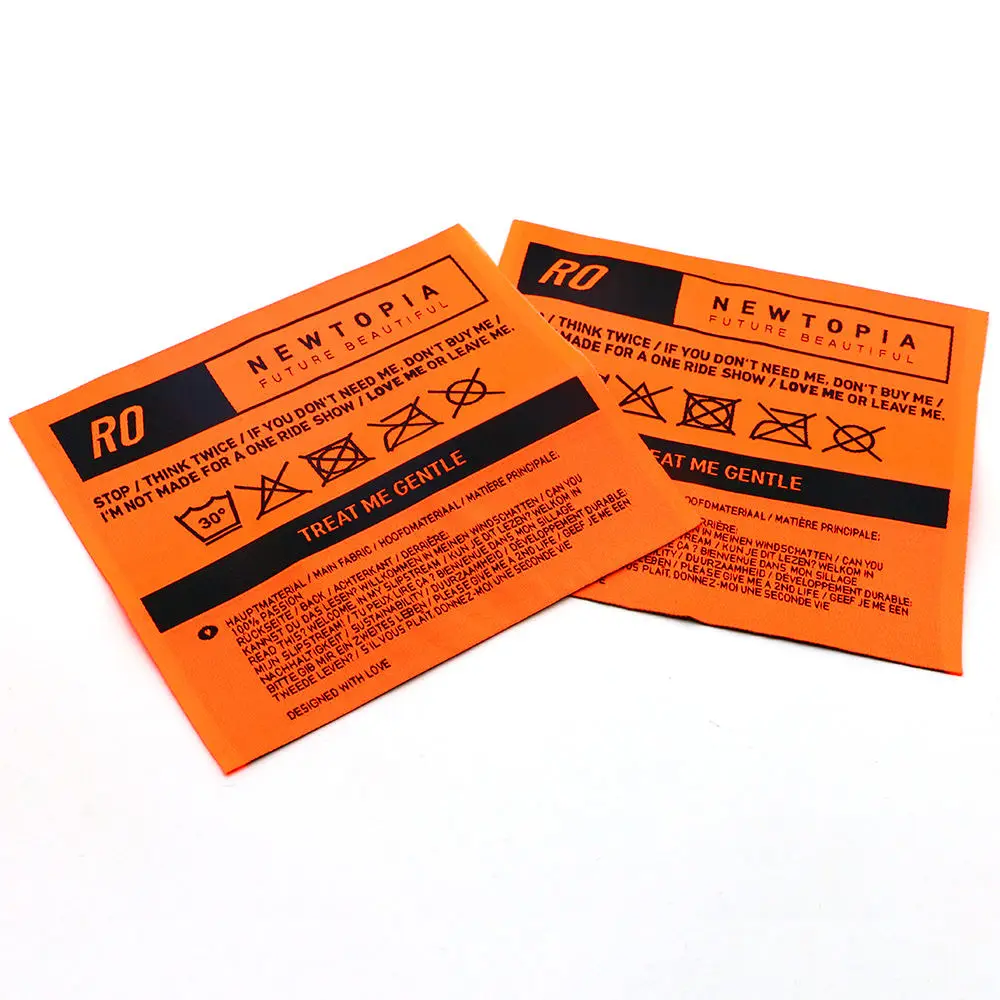 Best Selling Printed Labels for Clothing Sleeve Labeling Machine High Quality Brand tags Woven Label Size Tags
