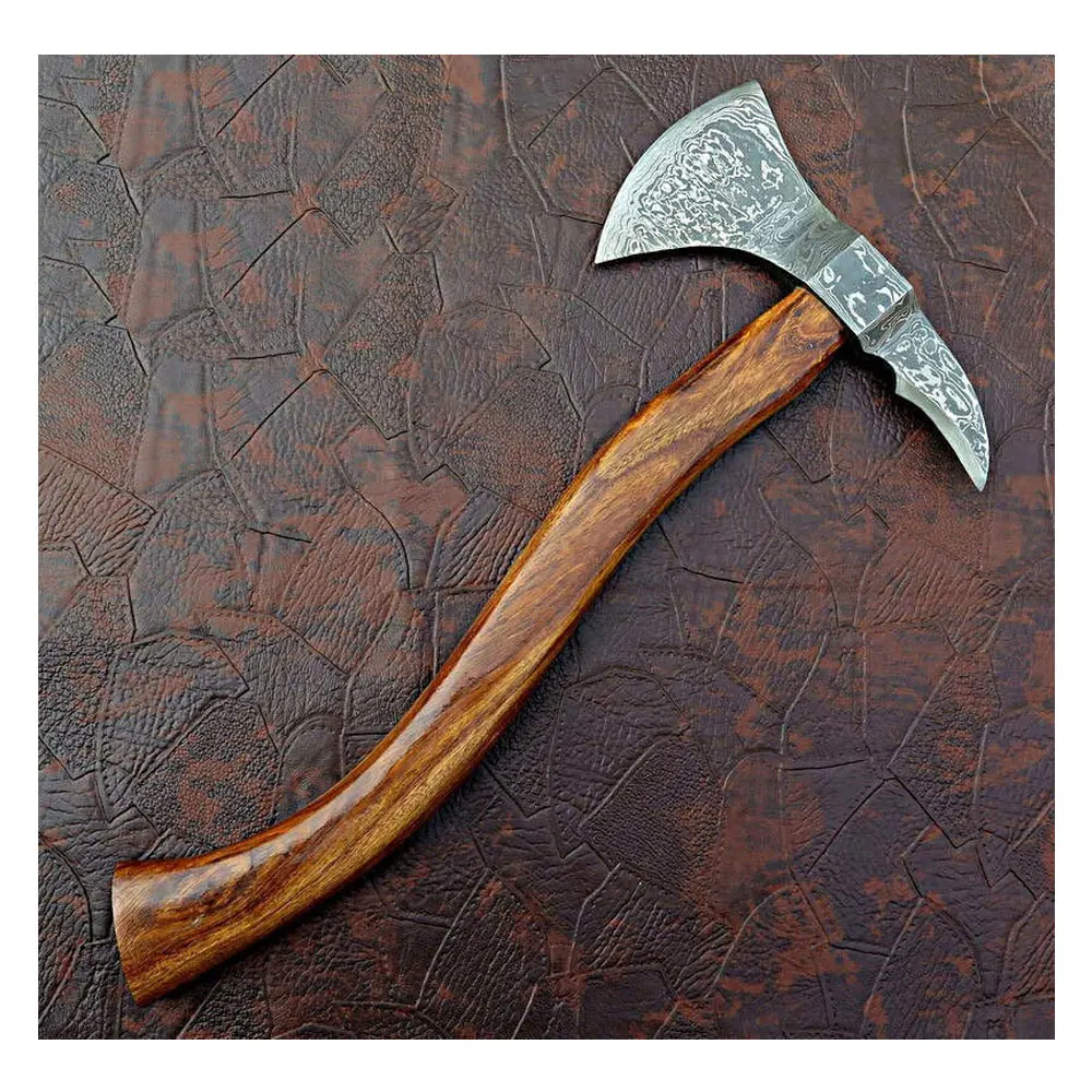 Hand Forged Large Viking Hand Engraved Pattern Hunting Hatchet Axe Felling Splitting Axe For Camping Survival And Outdoor