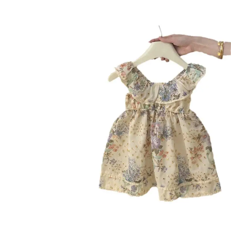 Girl floral dress summer dress new Korean version of fashionable children skirt summer little girl floral princess skirt