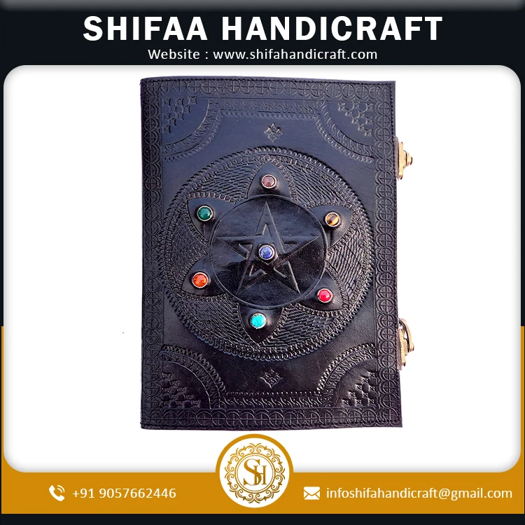 Новое поступление, кожаный журнал Beautiful Seven Stone, высококачественный кожаный журнал ручной работы от индийского поставщика