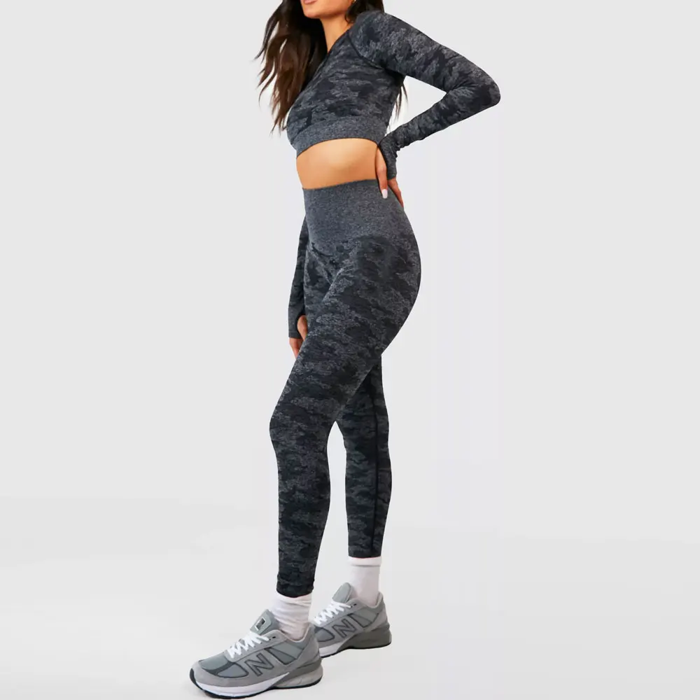 New Arrival Athletic High Elastic Fitness Wear Seamless Yoga Gym Set Fitted Tights Two Piece Women Yoga Sets For Girls