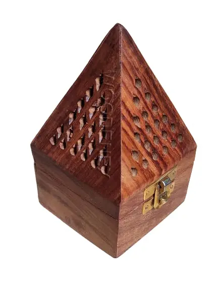 Incense Holder Wooden Incense Burner Rosewood Dhoop Batti dan Bakhoor and Loban Dan with Drawer