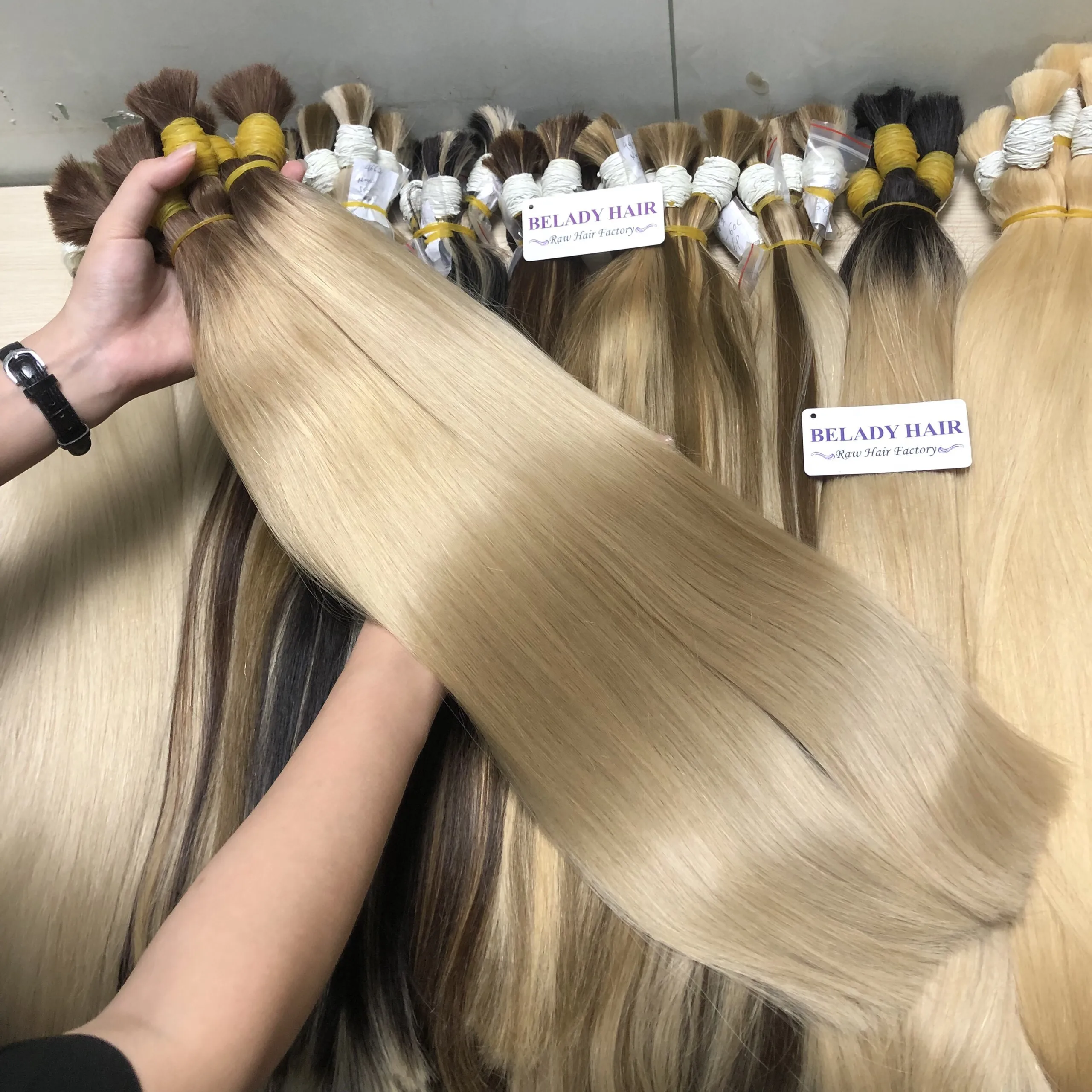 Человеческие волосы оптовая продажа роскошные высшего качества Заводские коричневые светлые Натуральные Прямые вьетнамские