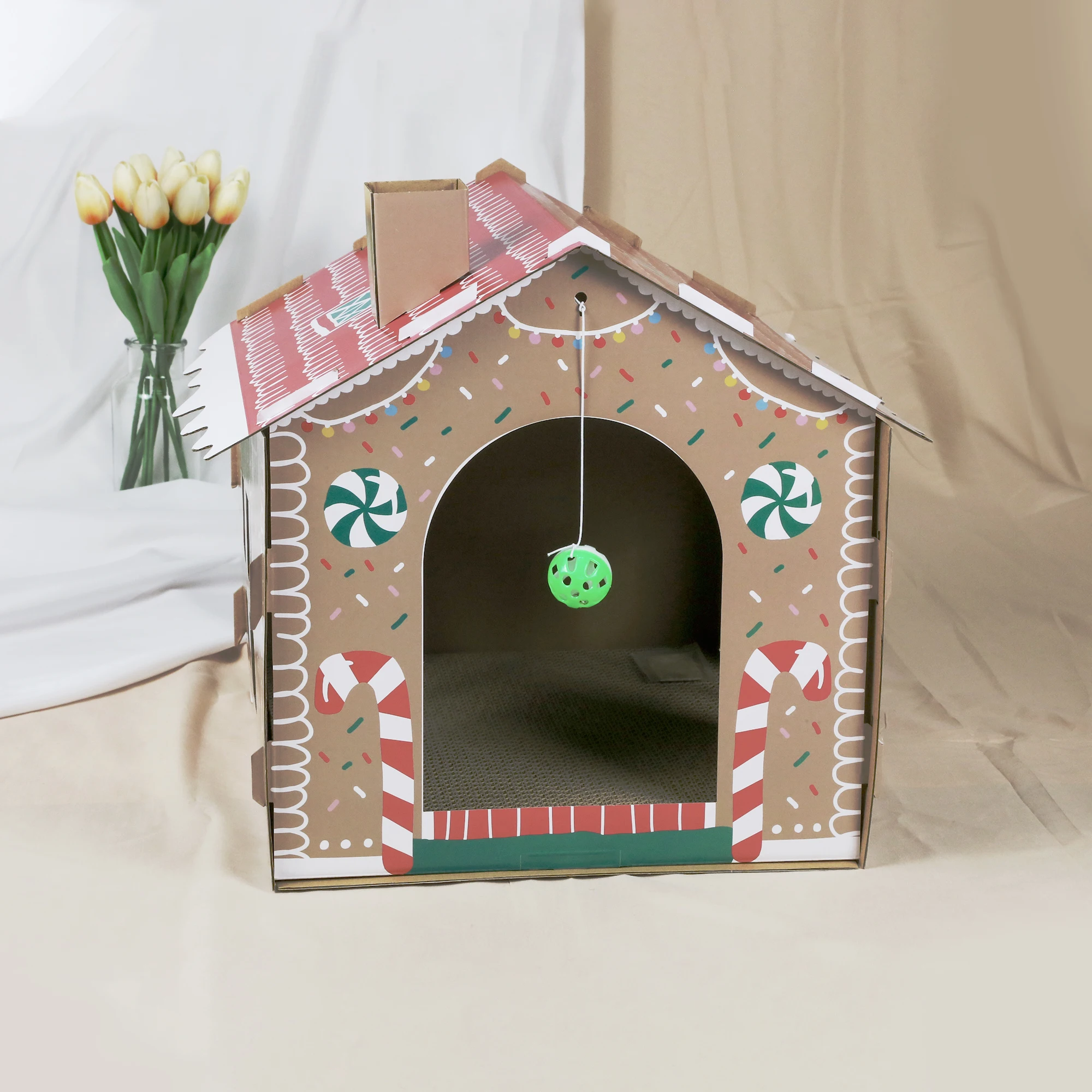 C4P New arrival christmas cute scratcher cat toys Cat scratching house