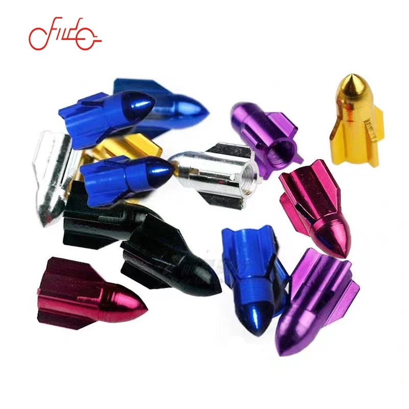 Wholesale Universal Retrofitting Motorcycle Aluminum Rocket Shape Truck Air Port Cover Tire Rim Valve Wheel Stem Caps