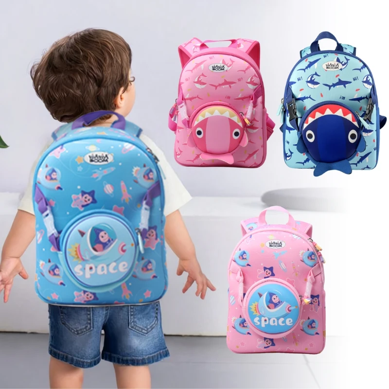 High Quality Detachable Neoprene Toddler Backpack Cartoon Design Durable Preschool Bag