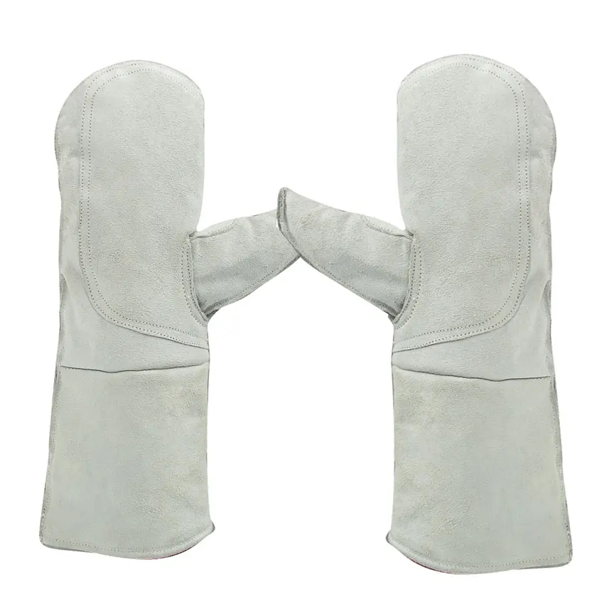 HOT Sales Welding Work Safety Welding Gloves Grade AB Cow Split Leather Added Double Layer Palm Red Leather