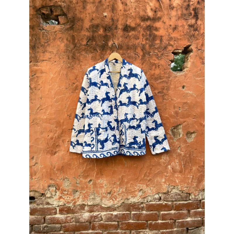 Newest Style Lady Jean Jacket Long Sleeve Indian Cotton Jacket Women Clothing Black Quantity Custom Coat Cotton Blue OEM Pockets