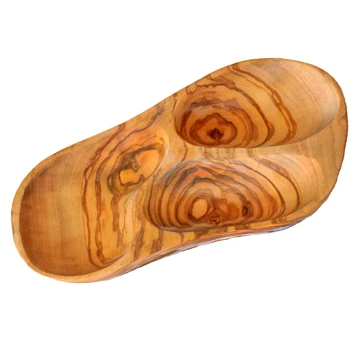 High Quality Eco-Friendly Antipasto Tray Customized Logo Wholesale Olive Wood Snack Dish Natural Wooden Serving Plate