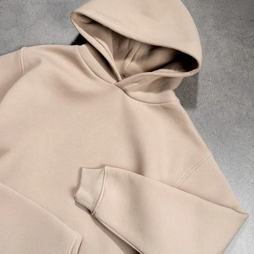 Premium High Quality Embossed Logo Sweaters Sweatshirt Custom Oversized Hodie 3D Printing Emboss White Hoodie For Men