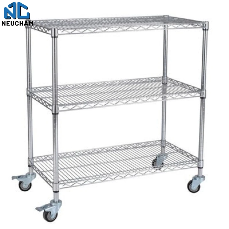Anti-static wire network trolley e-commerce picking goods materials turnover cart SMT distribution silent warehouse sorting car
